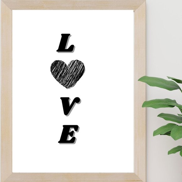 Digital Art "LOVE" Wall Art - 8.5" X 11" - Picture 1 of 1